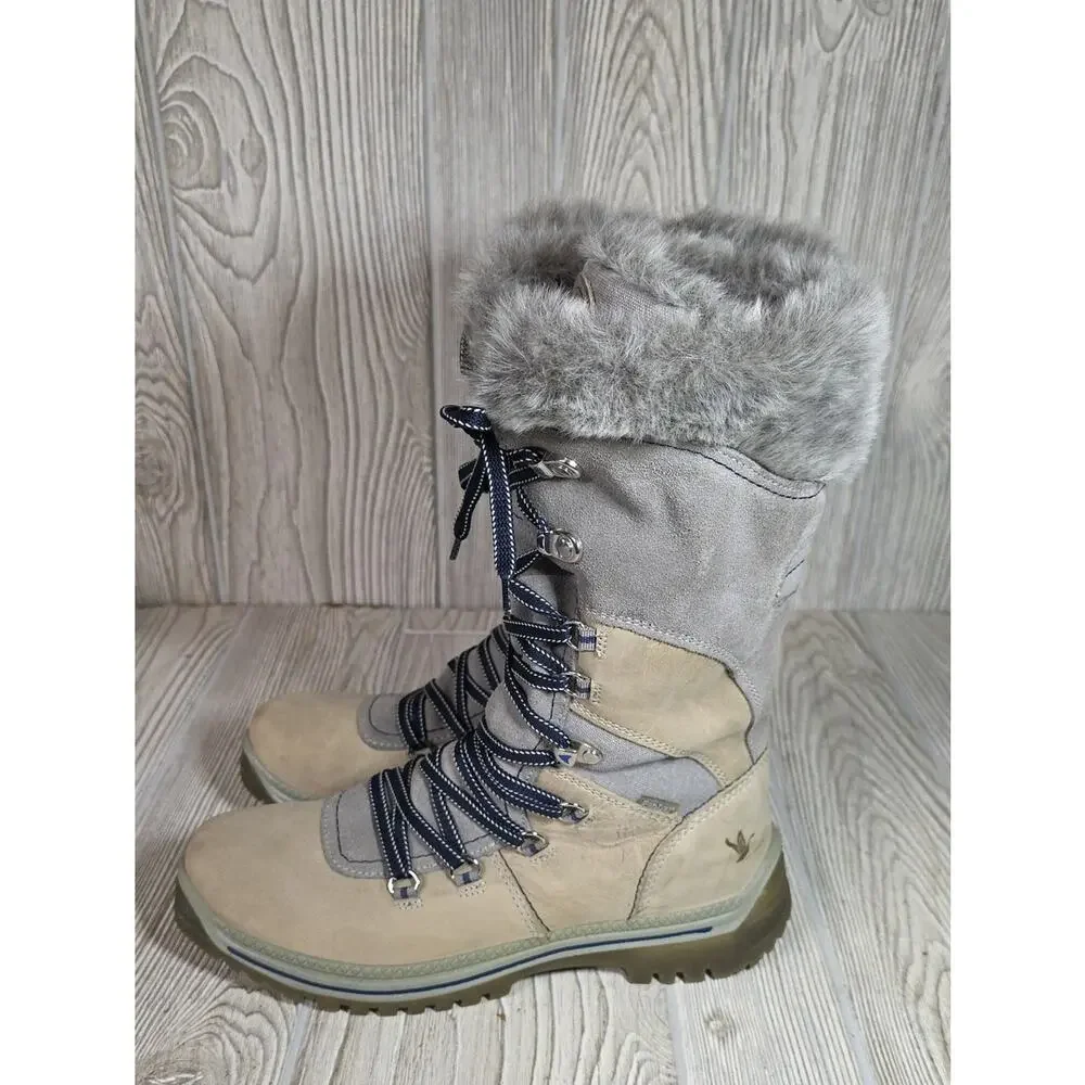 Santana Canada Morella Waterproof Faux Fur Lined Lace Up Winter Boots Womens 9